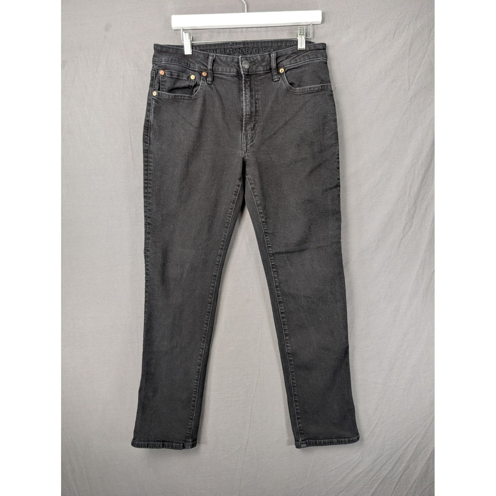 American Eagle Mens AirFlex Slim Jeans Black Denim 33x32